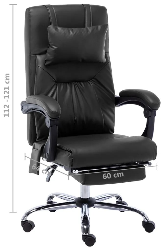 Cadeira de escritório c/ função massagem couro artificial preto