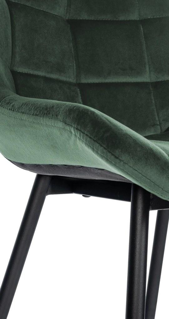 Banco de bar Weston em veludo e com estrutura preta 49 x 104 x 56 cm Verde escuro
