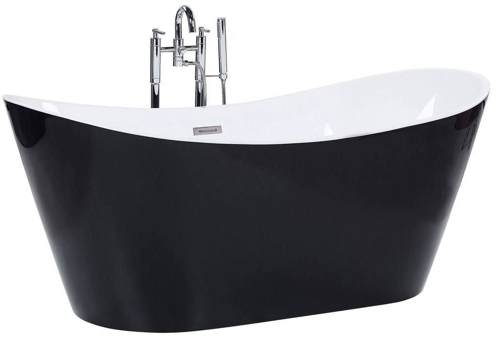 Banheira autónoma em acrílico preto 160 x 76 cm ANTIGUA Beliani