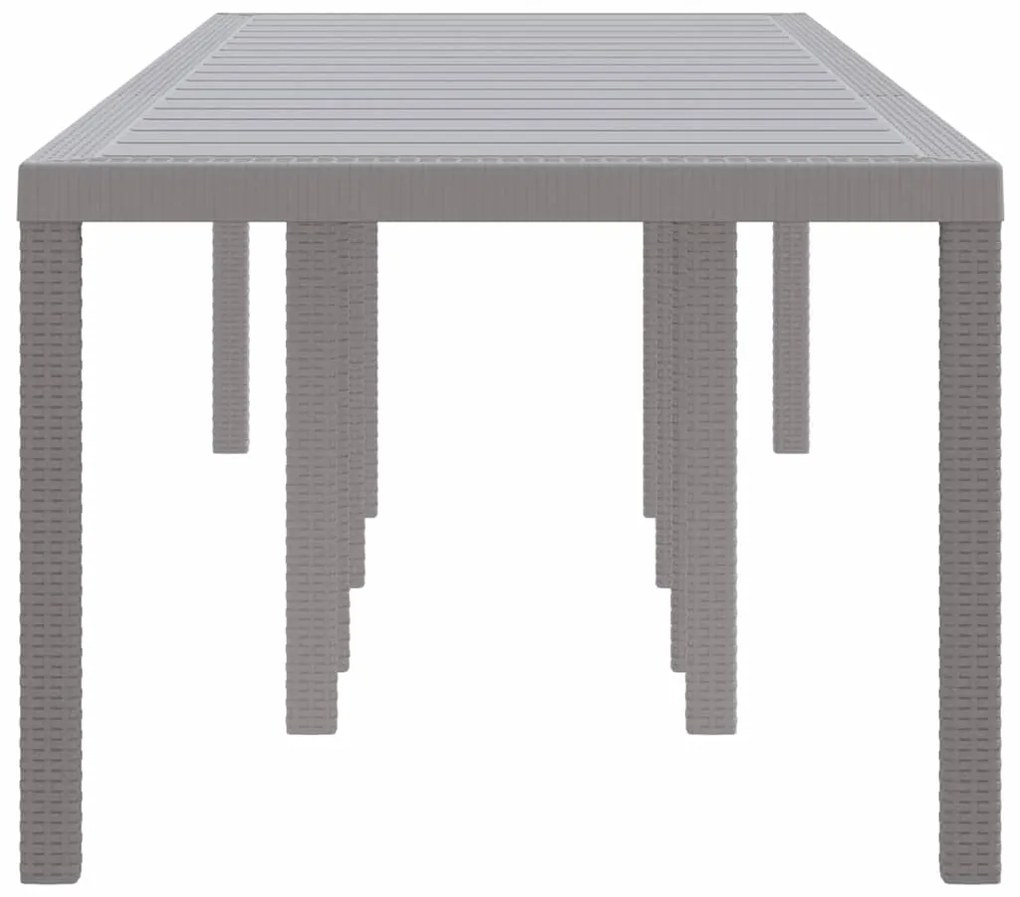 Mesa de Jardim Cinzento-Claro 300x100x73 cm Poli Rattan