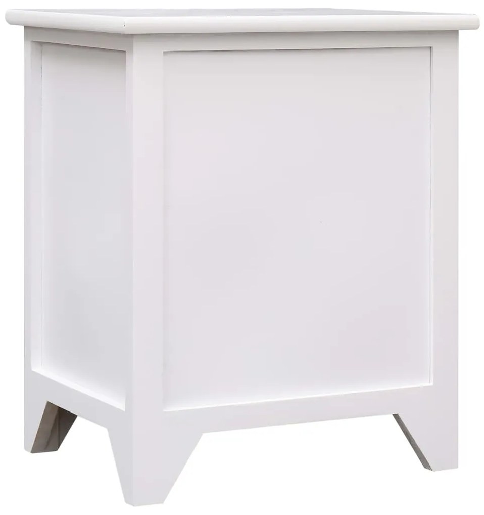 Mesa de cabeceira com 2 gavetas 2 pcs branco