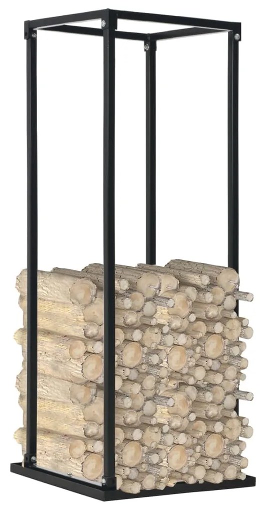 Suporte para lenha com base 37x37x113 cm aço preto