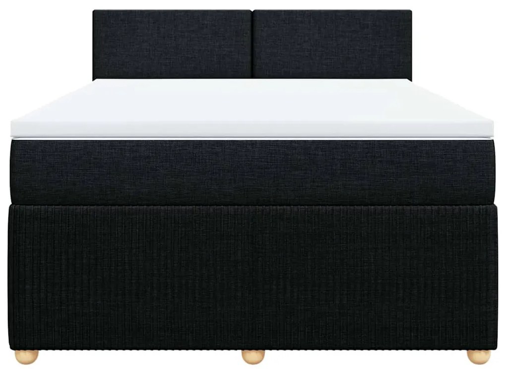 Cama com molas/colchão 140x200 cm tecido preto