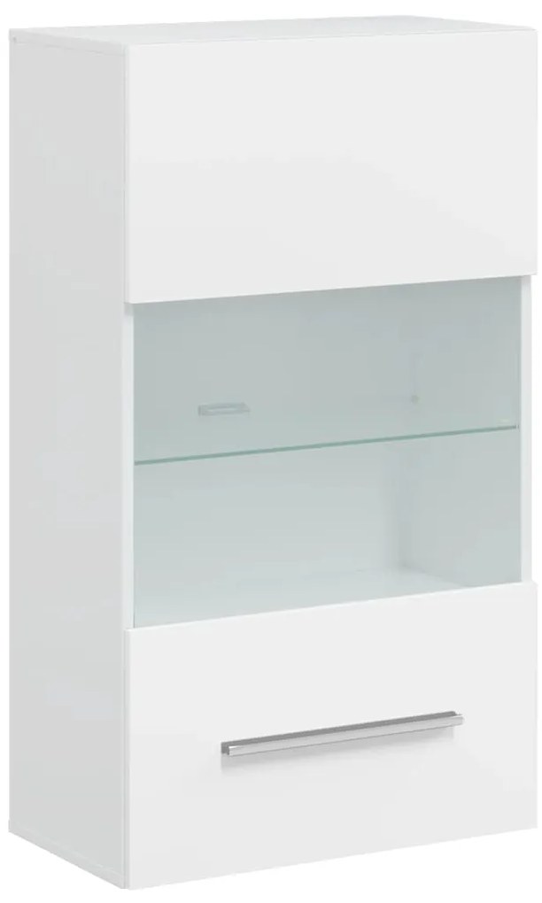 Armários de parede/unidade p/TV com luz LED, 5 pcs, branco