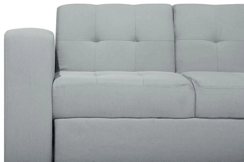 Sofá-cama de 3 lugares com repousa-pés em tecido cinzento claro FALSTER Beliani