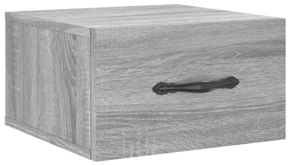 Mesas de cabeceira de parede 2 pcs 35x35x20 cm cinzento sonoma