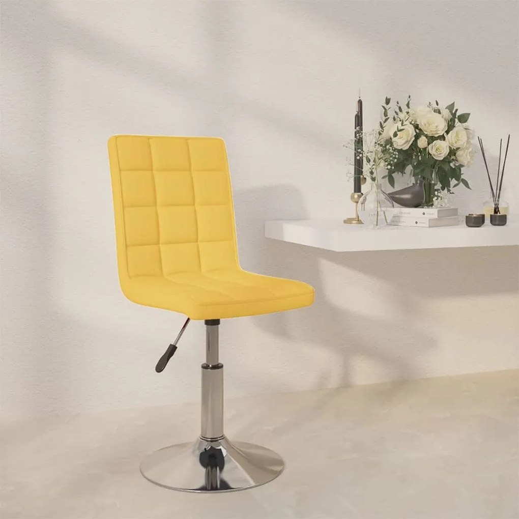 vidaXL Banco de bar tecido amarelo mostarda