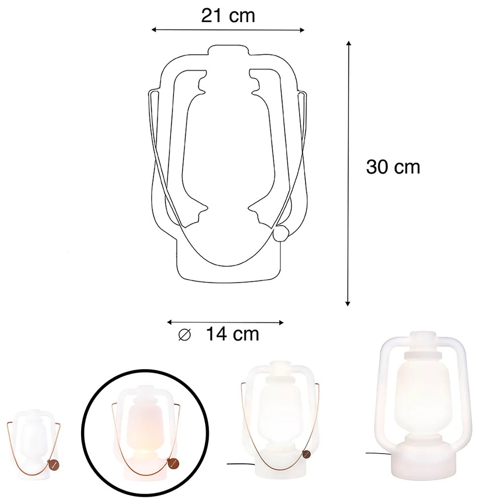 LED Candeeiro de mesa recarregável 30cm IP44 branco - STORM Small Design,Moderno