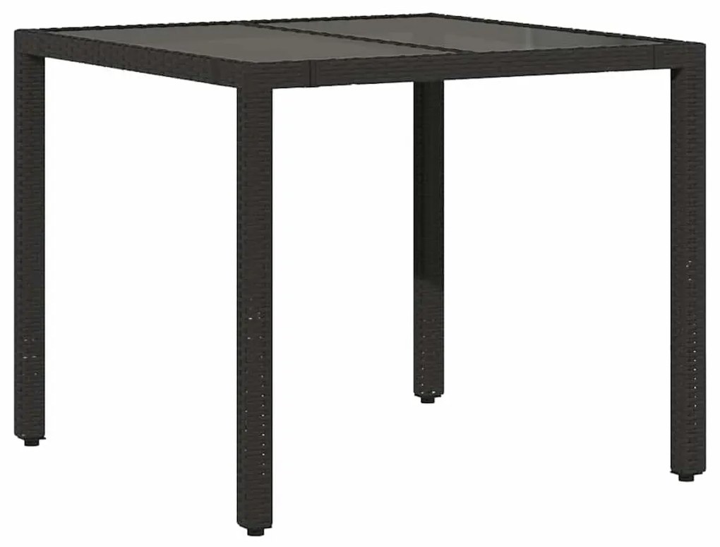 5 pcs conjunto bistrô de jardim c/ almofadões vime PE preto