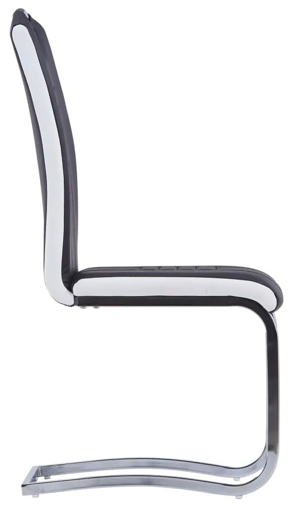 Cadeiras de jantar cantilever 6 pcs couro artificial preto