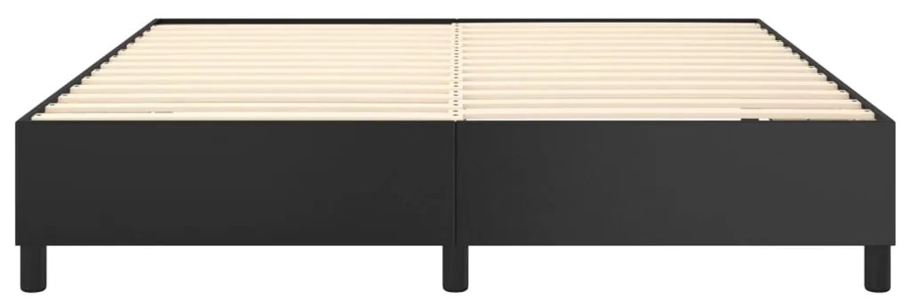 Estrutura de cama 180x200 cm couro artificial preto