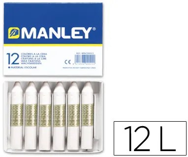 Lápis de Cera Manley 12 Unidades Branco