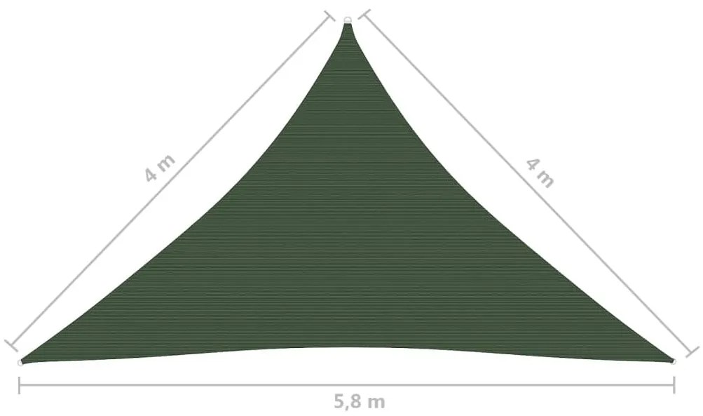Para-sol estilo vela 160 g/m² 4x4x5,8 m PEAD verde-escuro