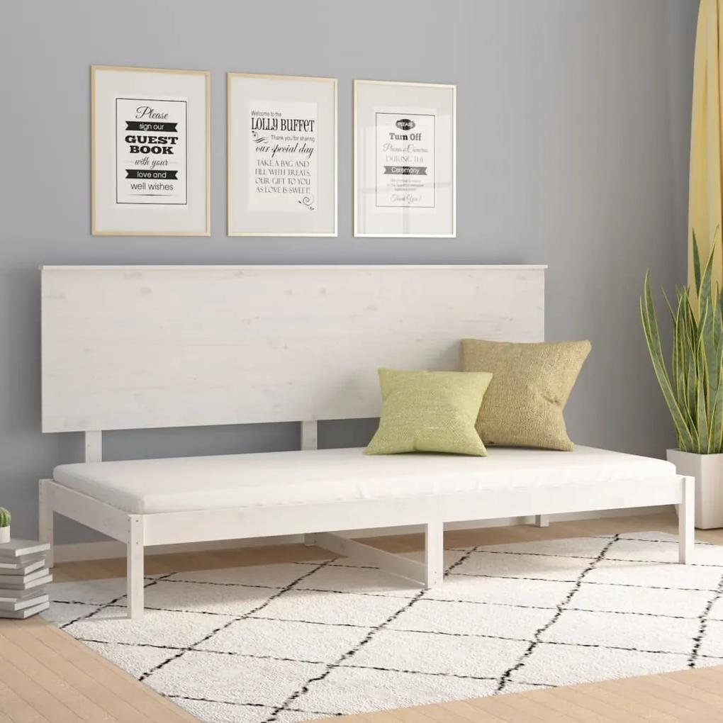 3108133 vidaXL Sofá-cama 90 x 200 cm madeira de pinho maciça branco