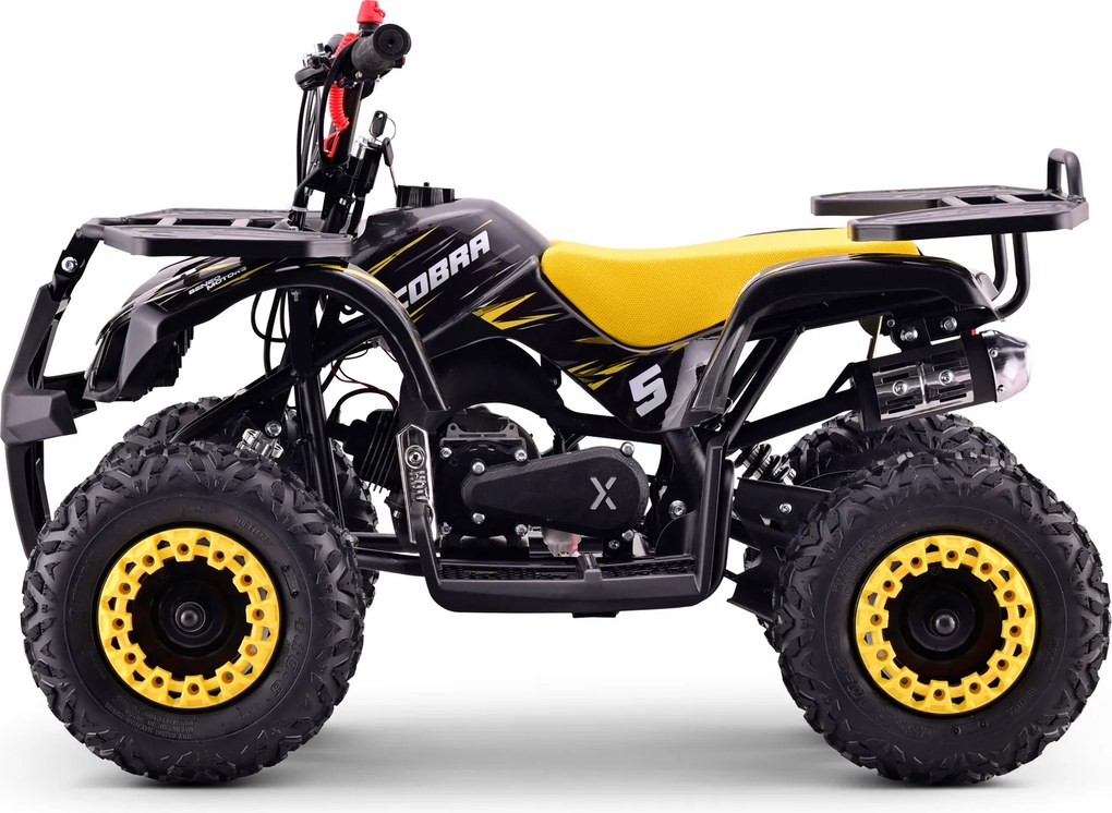 Mini Moto Infantil para crianças 5 a 9/10 anos Gasolina 50 CC Beneo Motors Cobra com limitador de velocidade Amarela