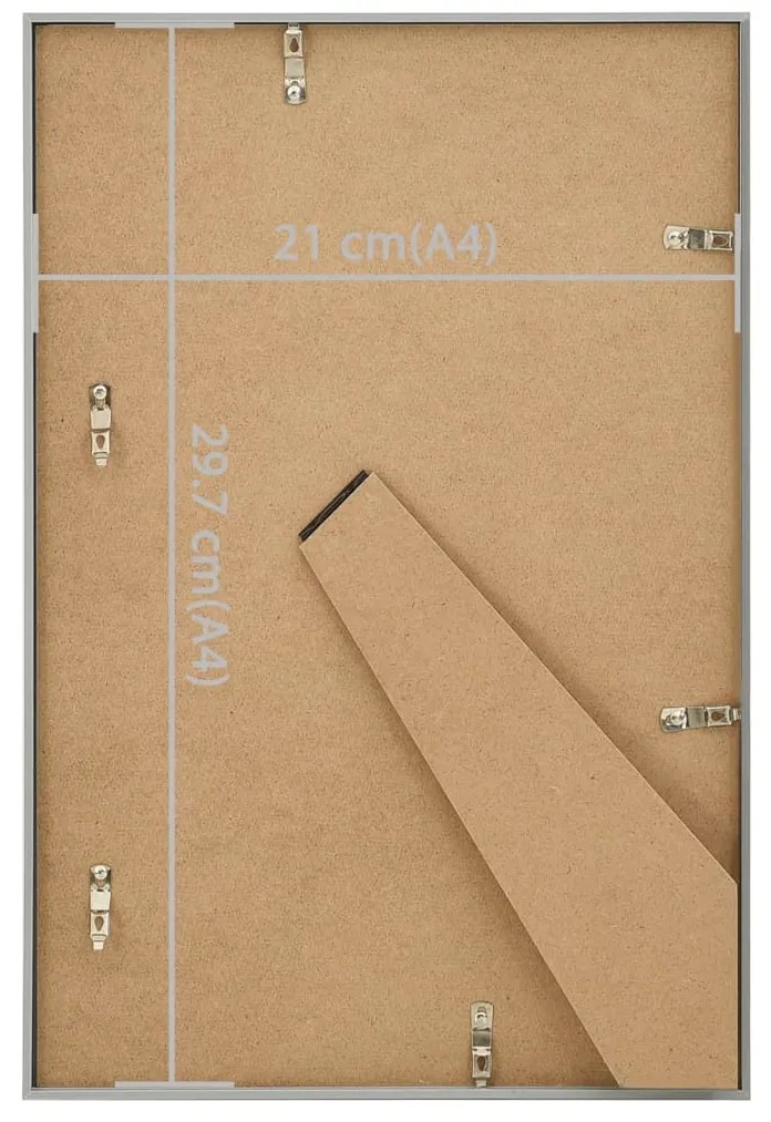 Molduras para mesa 5 pcs 21x29,7 cm MDF prateado