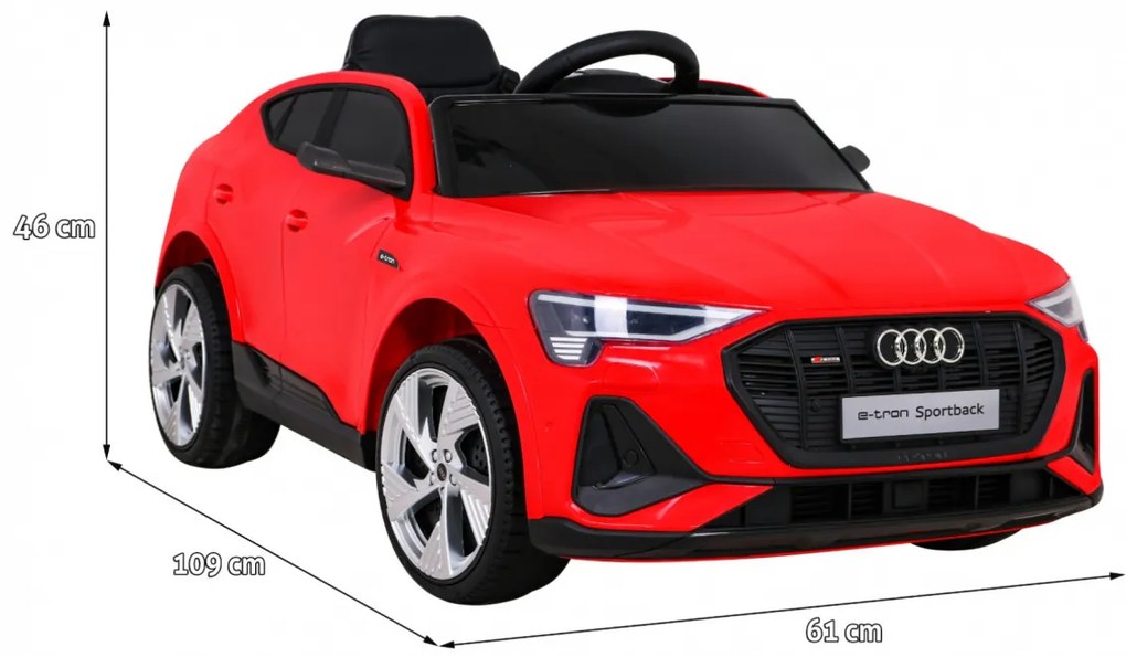Carro elétrico para Crianças 12V 4x4, 2 a 5 anos Audi E-Tron Sportback, Rodas Espuma EVA Vermelho