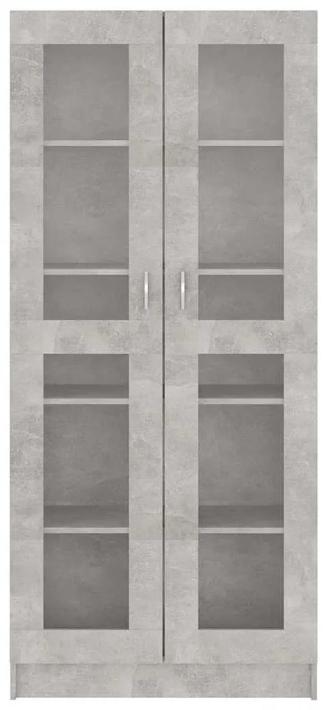 Armário vitrine 82,5x30,5x185,5cm derivados madeira cinzento