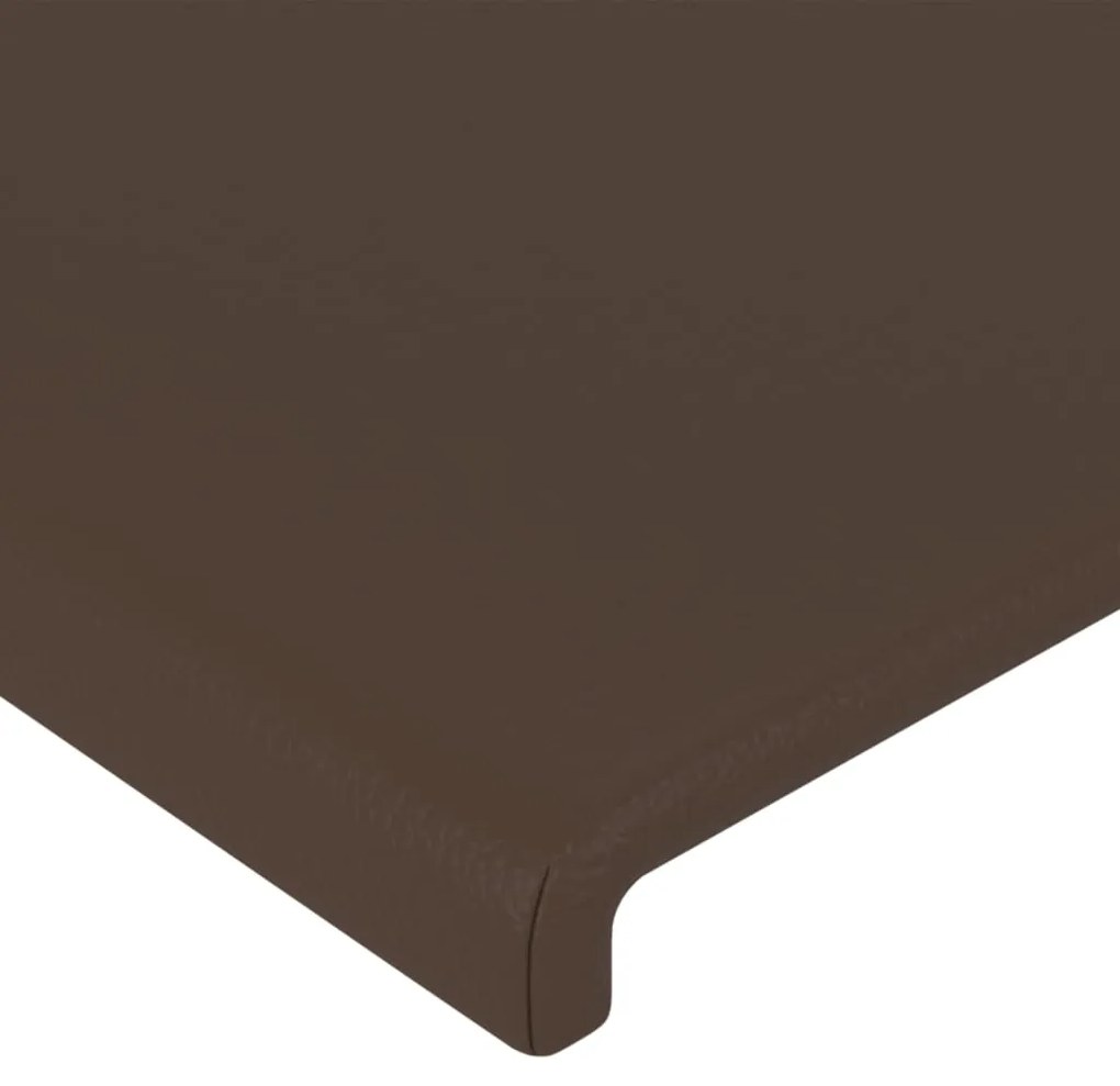 Cabeceira de cama couro artificial 100x5x78/88 cm castanho