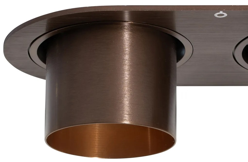 Conjunto de 6 focos embutidos bronze escuro GU10 50mm 2-Luzes - Installa Moderno