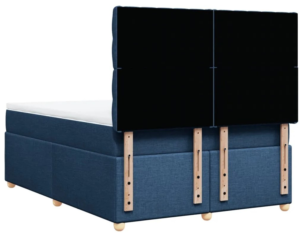 Cama com molas/colchão 140x200 cm tecido azul