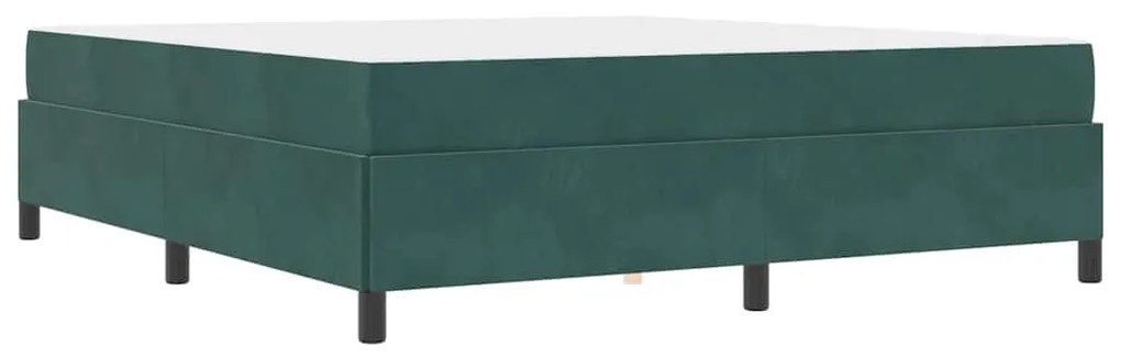 Estrutura da Cama Verde Escuro e Branco 180 x 200 cm Veludo
