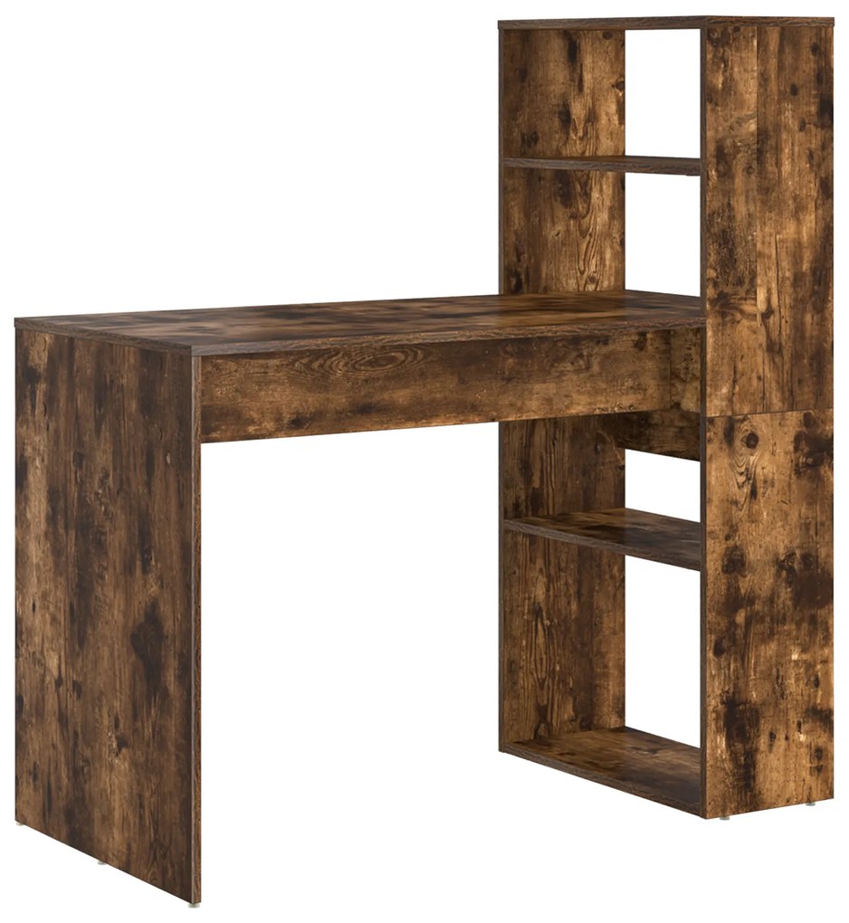 Secretária com Armazenamento Castanho Fumado 113x54x120 cm Madeira Eng