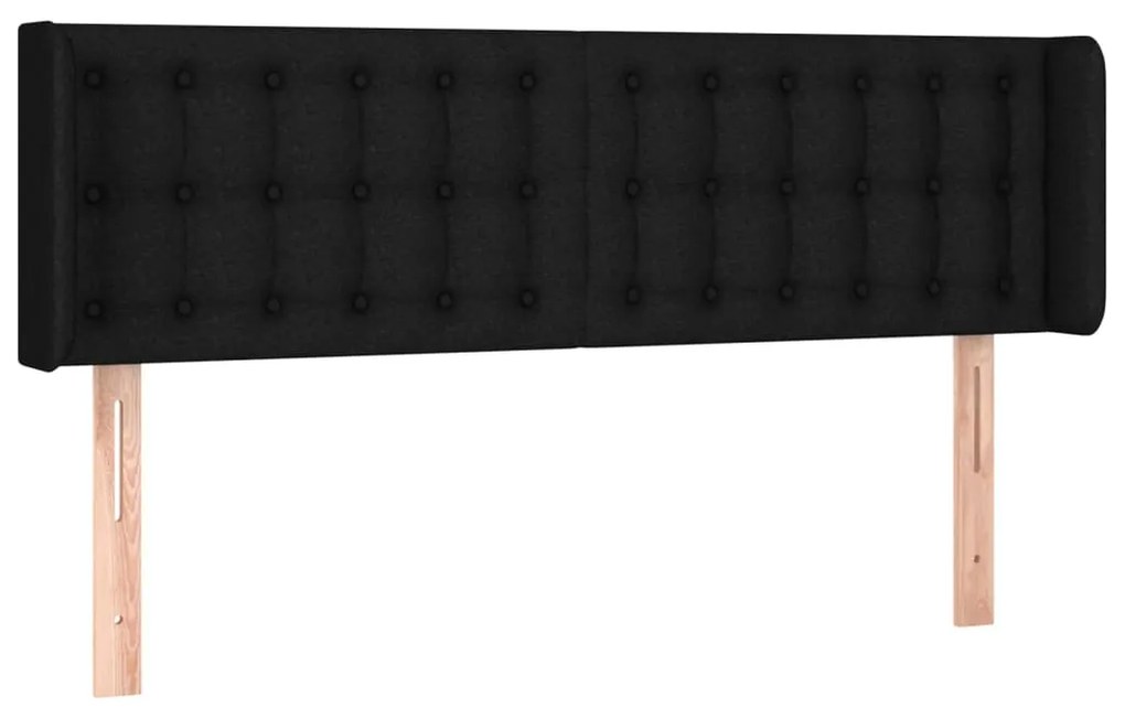 Cabeceira de cama c/ luzes LED tecido 147x16x78/88 cm preto