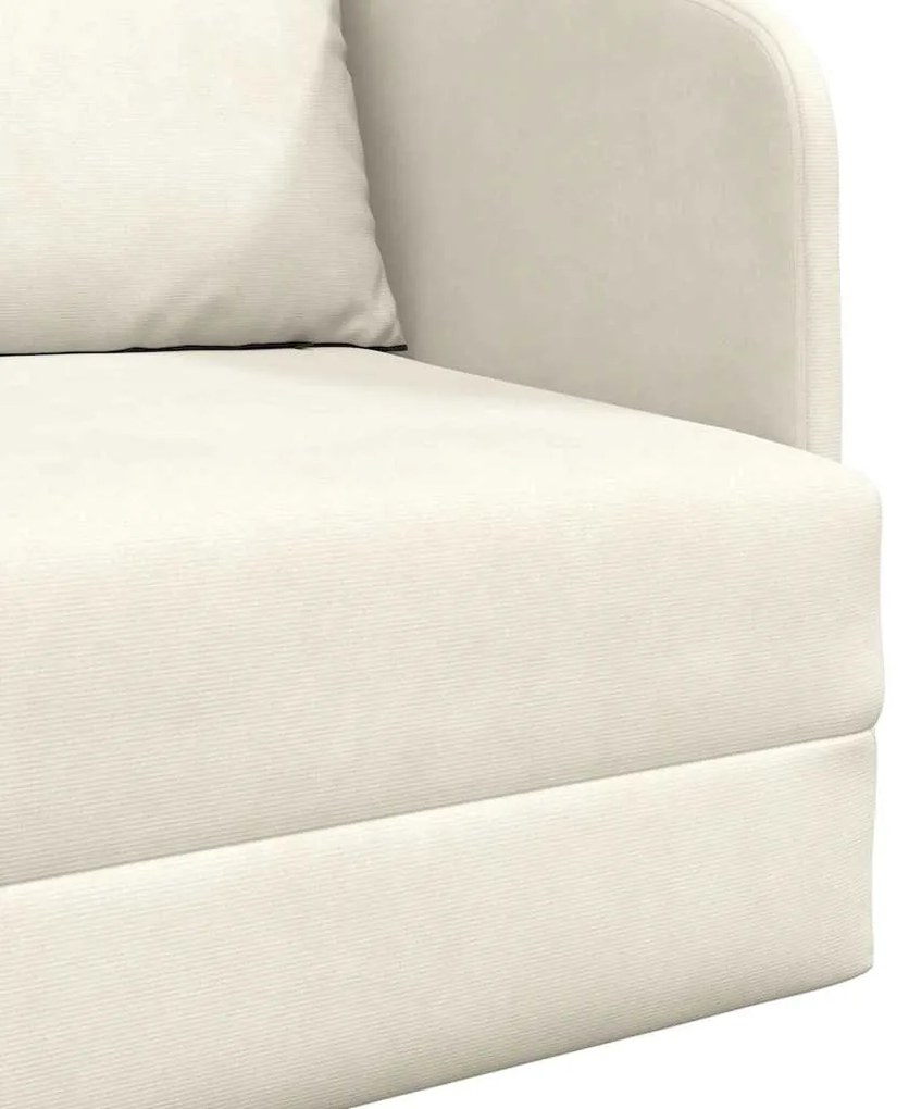 Sofá Cama de Piso 2-em-1 Creme 65x80x83 cm Veludo