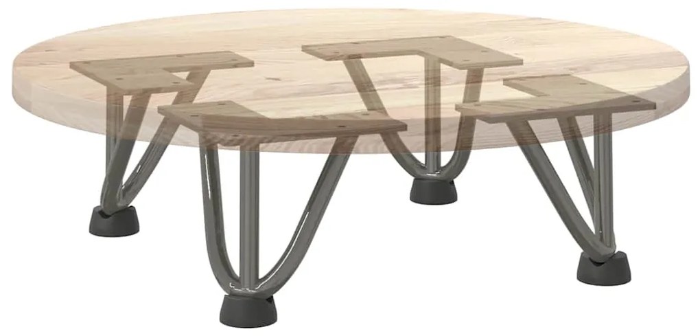 Pernas de grampo para mesa de centro 4 peças Aço natural 10 cm Aço mac
