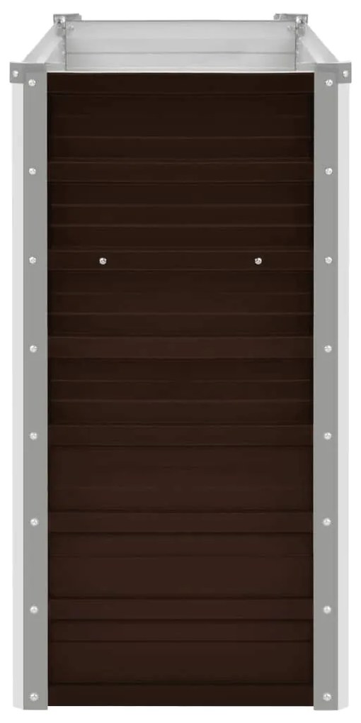 Canteiro elevado de jardim aço galvanizado 160x40x77cm castanho