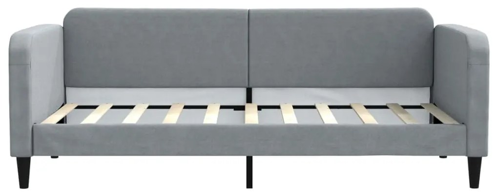 Sofá-cama com gavetão 90x190 cm tecido cinzento-claro