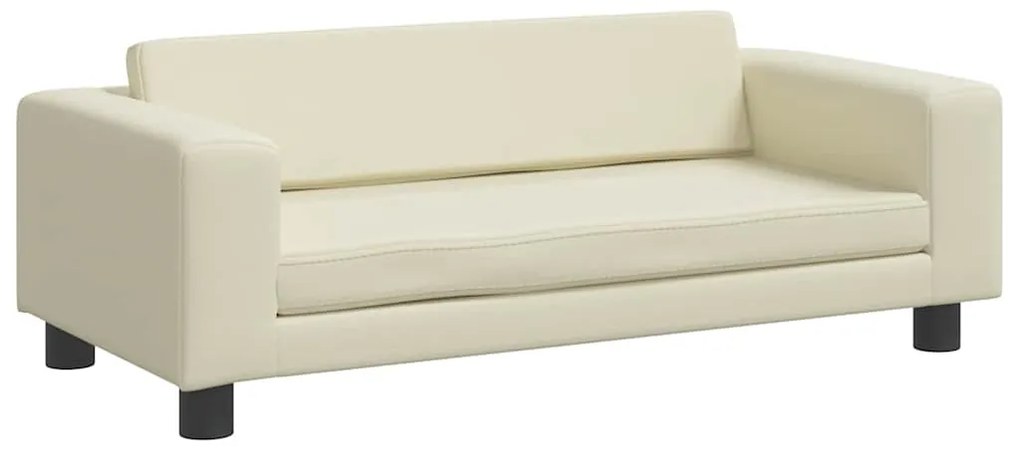 Cama para cães com extensão 100x50x30 cm couro artificial creme