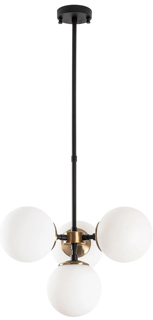 Chandelier Akkas – Preto Antique Creme – 43 x 43 x 47-89 cm