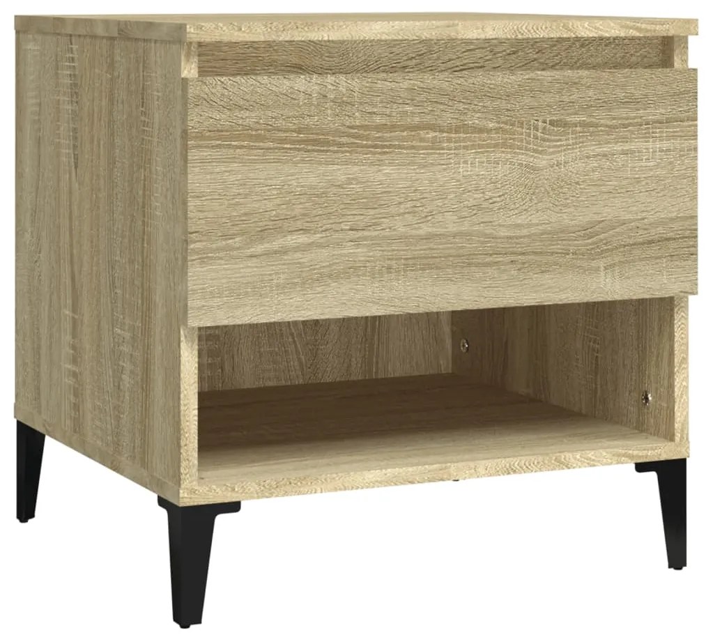 Mesas de apoio 2 pcs 50x46x50 cm deriv. madeira carvalho sonoma