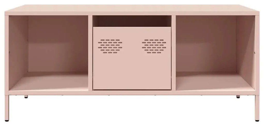 Mesa de centro 101,5x50x43,5 cm aço laminado a frio rosa