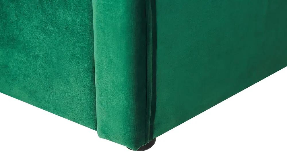Cama dupla em veludo verde esmeralda 90 x 200 cm MONTARGIS Beliani