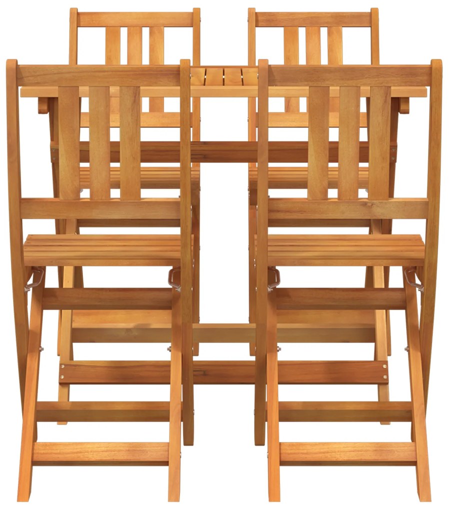 Conjunto de Bistro de Jardim de 4 Peças vidaXL de Madeira Maciça de Ac