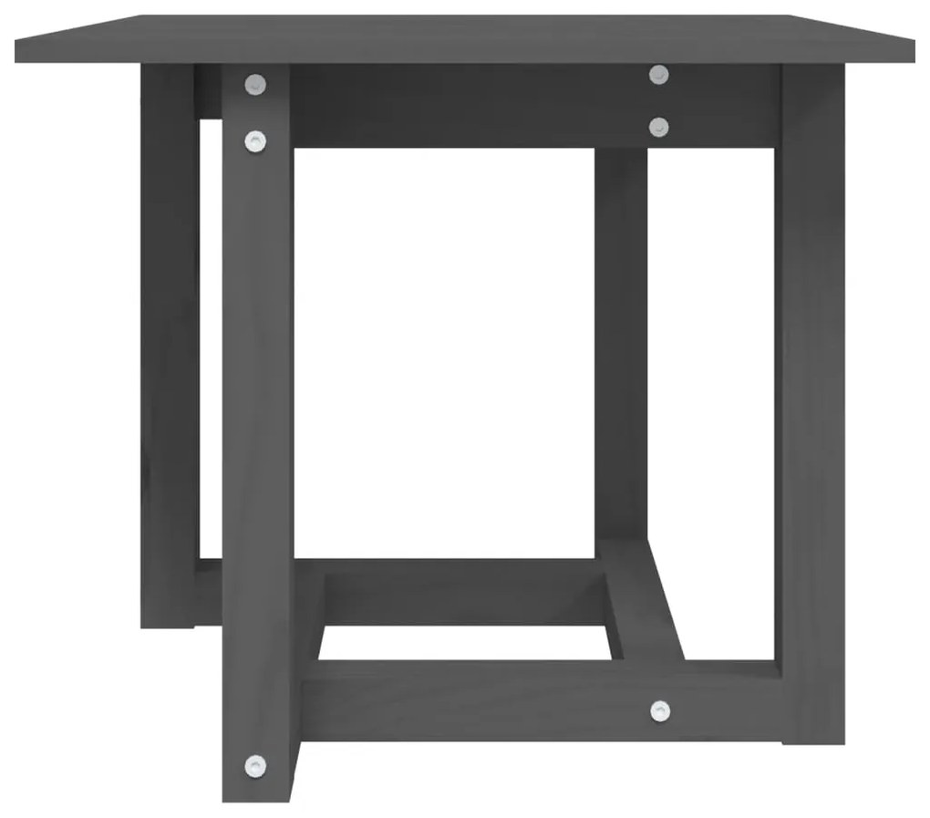 Mesa de centro 50x50x45 cm madeira de pinho maciça cinzento