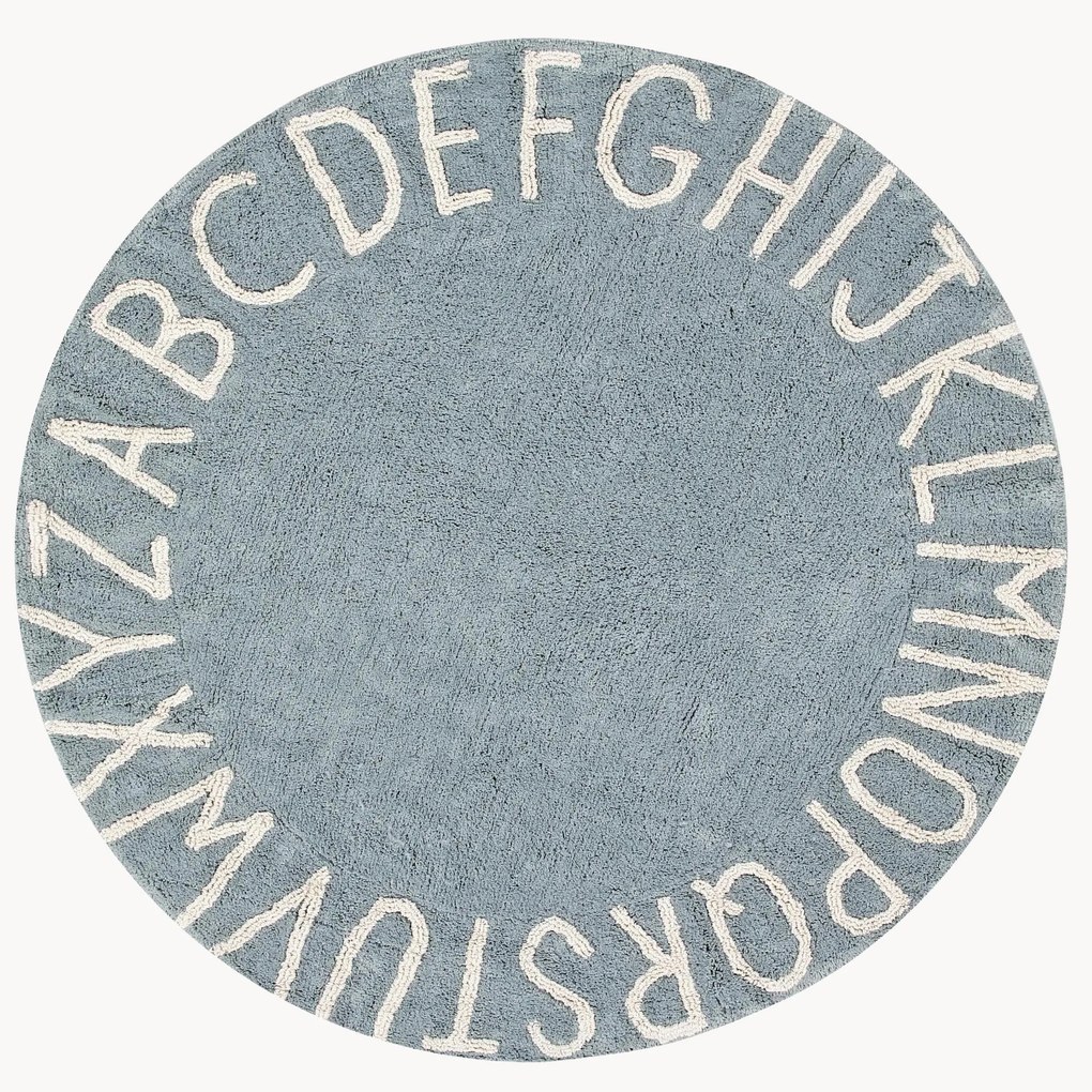 Tapete redondo para crianças com design de letras ABC