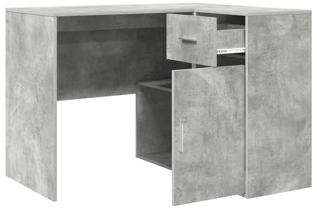Mesa de Canto Cinza Concreto 102x88x75 cm Madeira Engenheirada