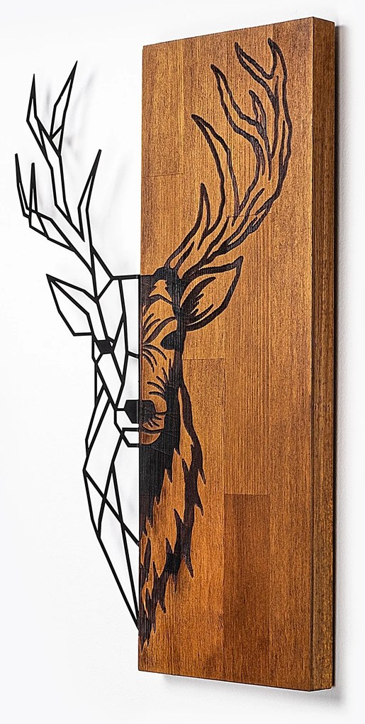 Acessório Decorativo de Parede Ma-393 – Nogueira e Preto – 33 x 58 cm