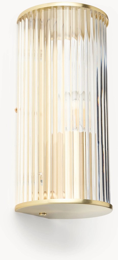 Candeeiro de parede de vidro canelado Emmi