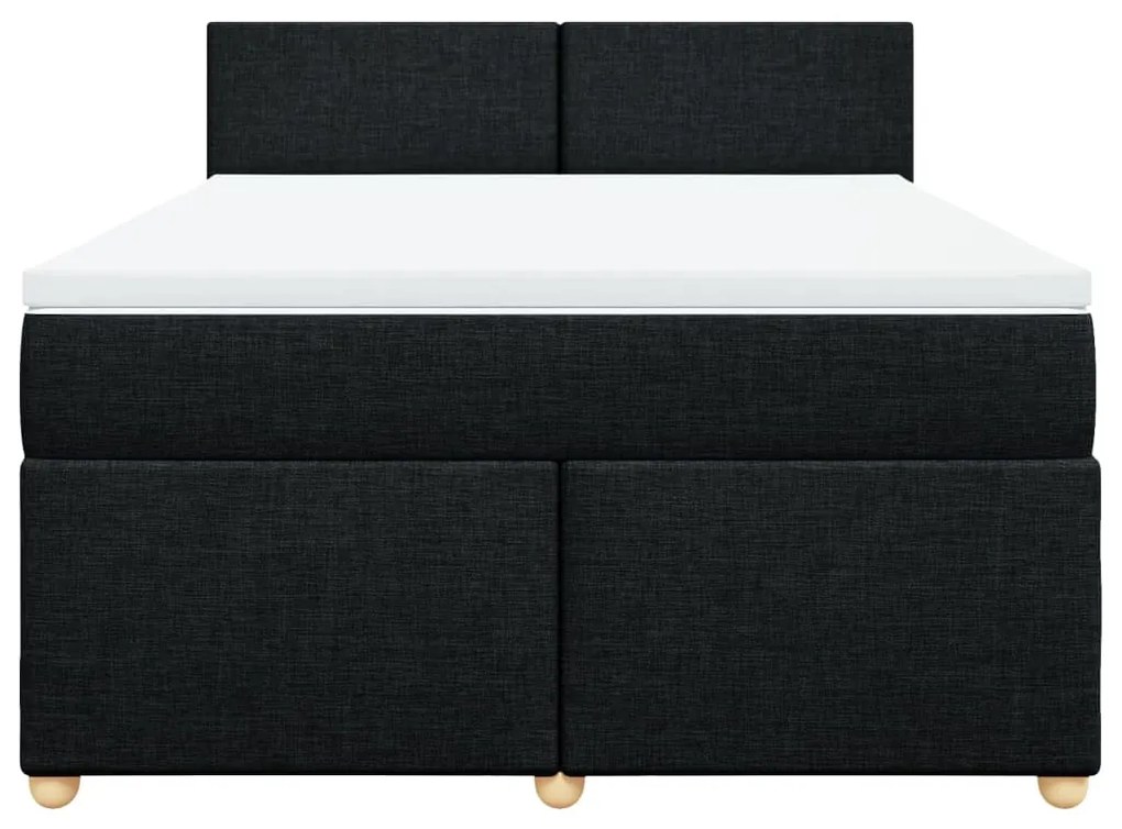 Cama com molas/colchão 140x200 cm tecido preto