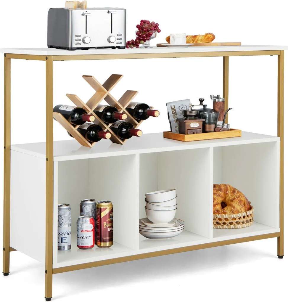 Aparador Mealhada com 3 Compartimentos Abertos – 110x42,5x88 cm – Bran