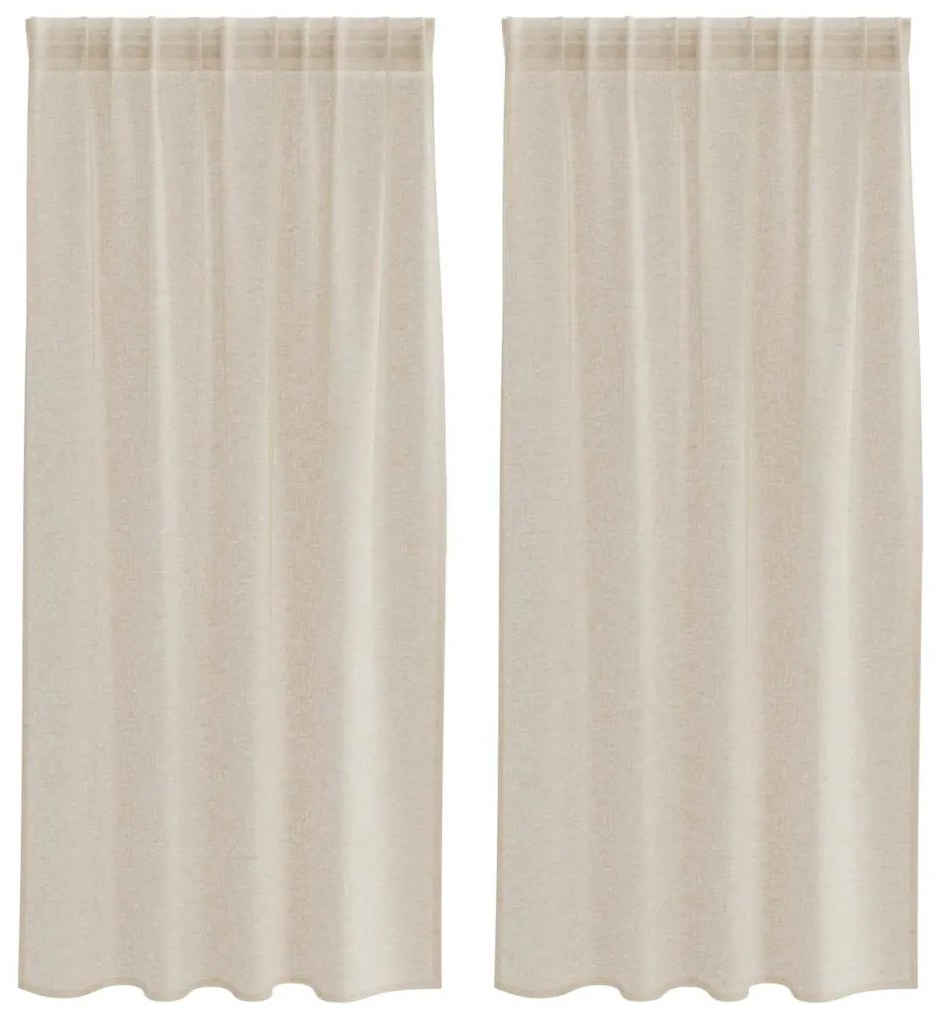 Cortinas com cortinas 2 pcs Areia 140 x 175 cm Poliéster