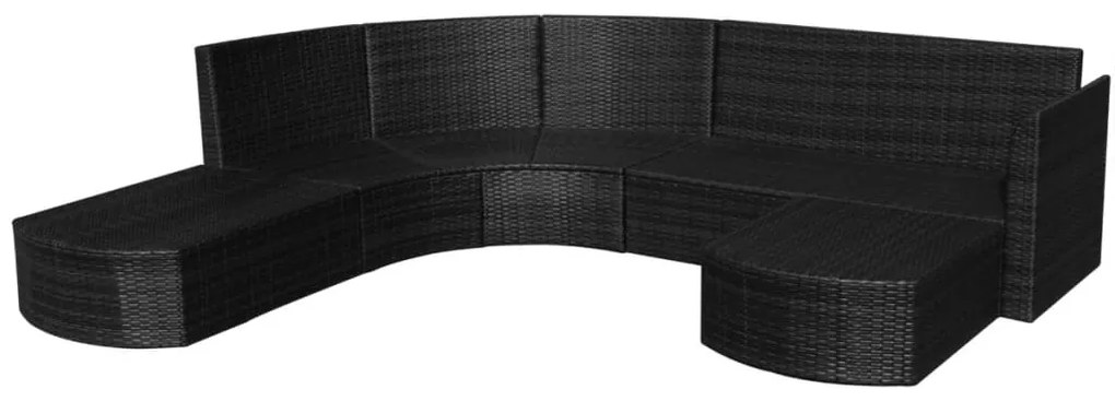 Conjunto de sofás de jardim 16 pcs vime preto