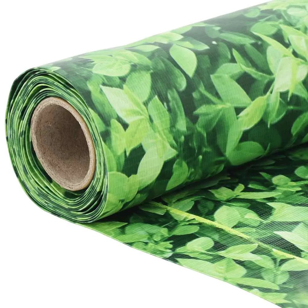 Tela privacidade p/ varanda aspeto plantas 600x120 cm PVC verde