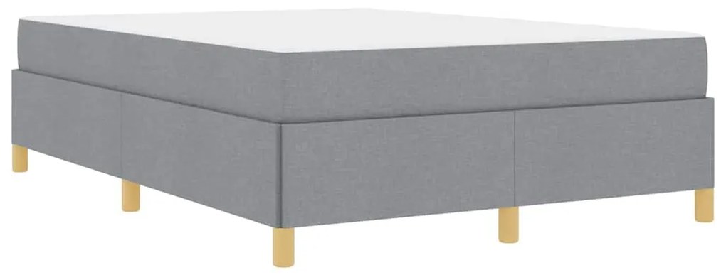Cama Box Cinza Claro e Branco e Cinza Claro 140 x 200 cm tecido