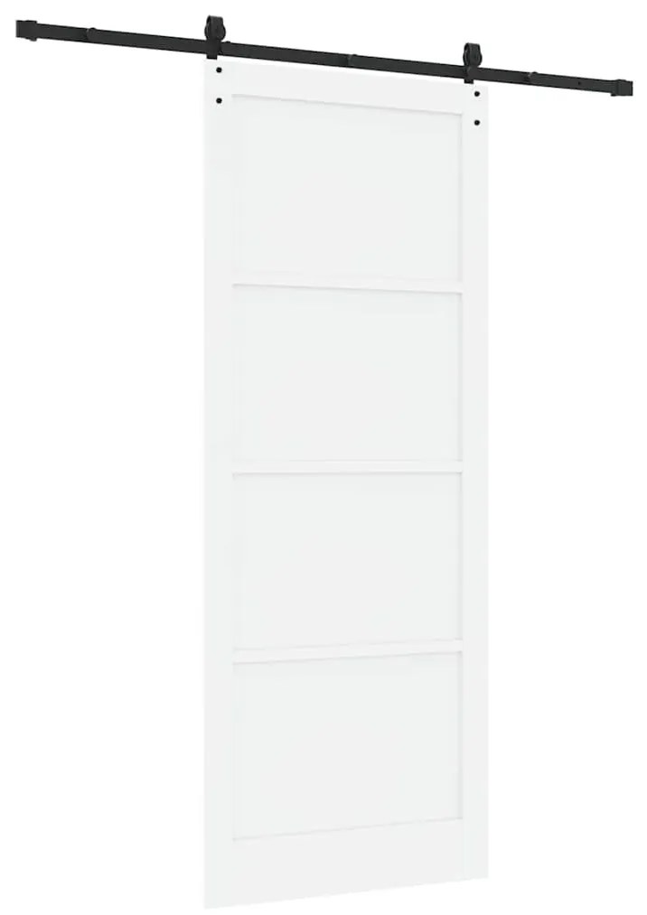 Porta de Correr vidaXL com Conjunto de Hardware Branco 93x232 cm Madei